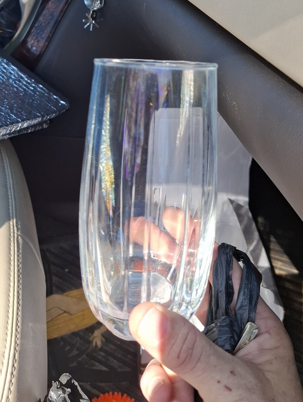 Clear Iridescent Drinking Glasses